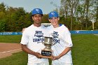 Baseball vs Babson  Wheaton College Baseball players celebrate their victory over Babson to win the NEWMAC Championship for the third year in a row. - (Photo by Keith Nordstrom) : Wheaton, baseball, NEWMAC